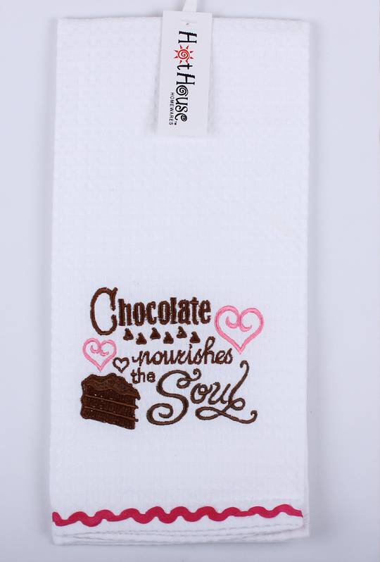 Tea towel "Chocolate nourishes the soul" Code: T/T-GF/CHO/SOUL.